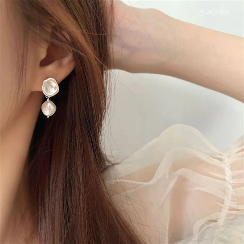 Seine Grace Baroque Pearl Drop Earrings: Sophistication in Every Drop. - Second Image
